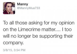 Beauty YouTuber Manny Gutierrez shares with his followers his outlook on the Lime Crime situation.