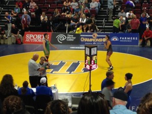 Jasmine (right) on the mat.